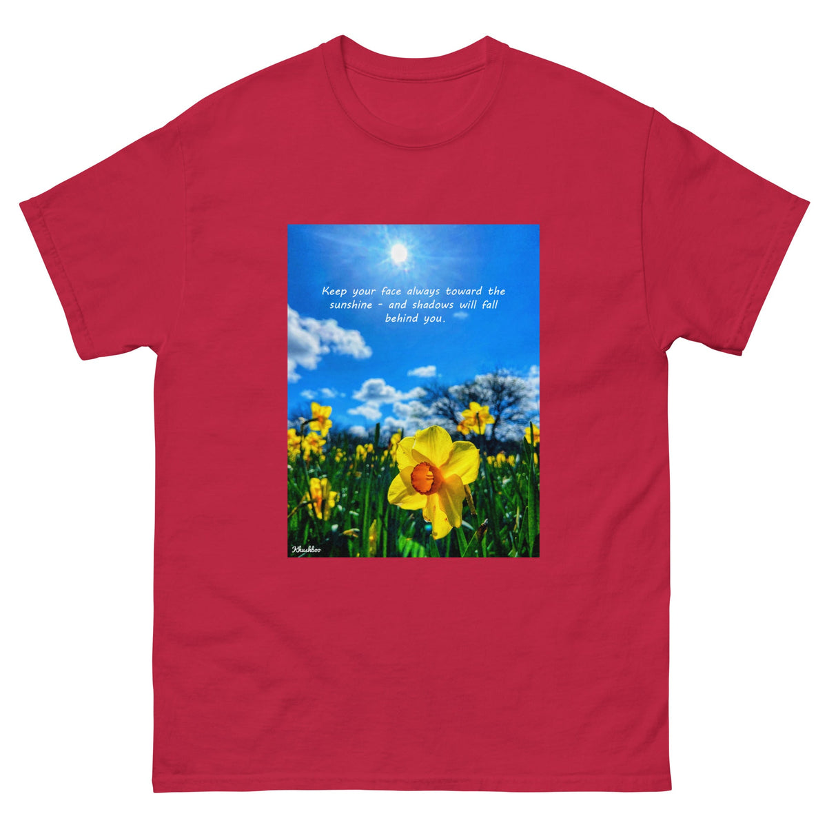 Women's Flower Print T-Shirt - Trendy Daffodil Shirt Summer Spring Quote Fashion