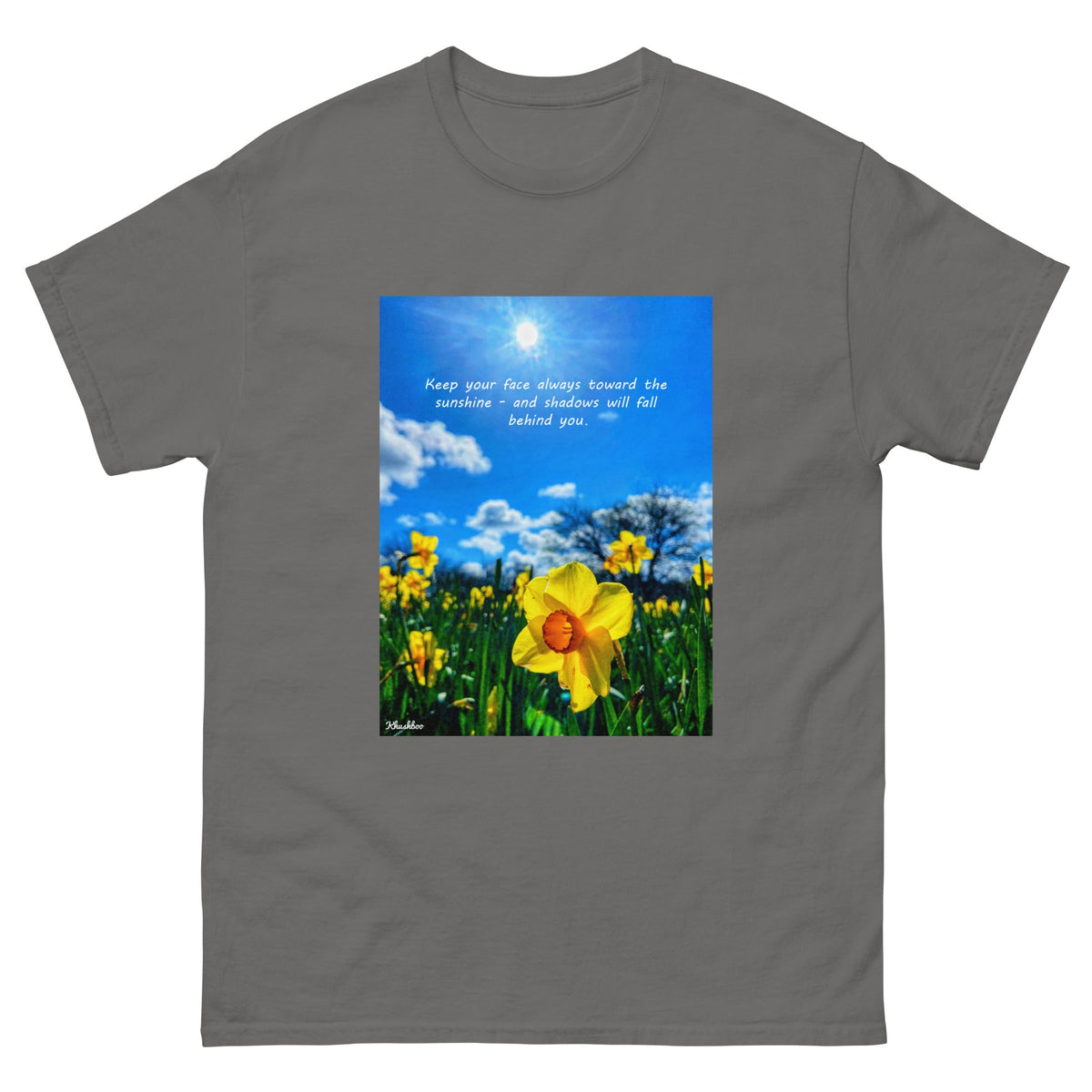 Women's Flower Print T-Shirt - Trendy Daffodil Shirt Summer Spring Quote Fashion