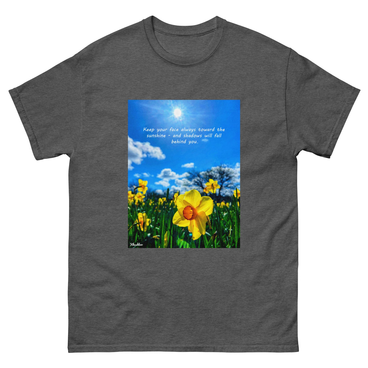 Women's Flower Print T-Shirt - Trendy Daffodil Shirt Summer Spring Quote Fashion
