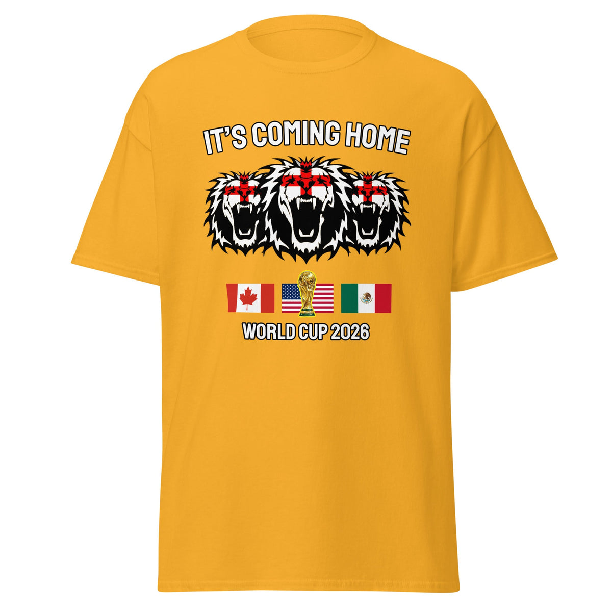 England World Cup 2026 T-Shirt It's Coming Home 3 Lions Football Shirt Unisex