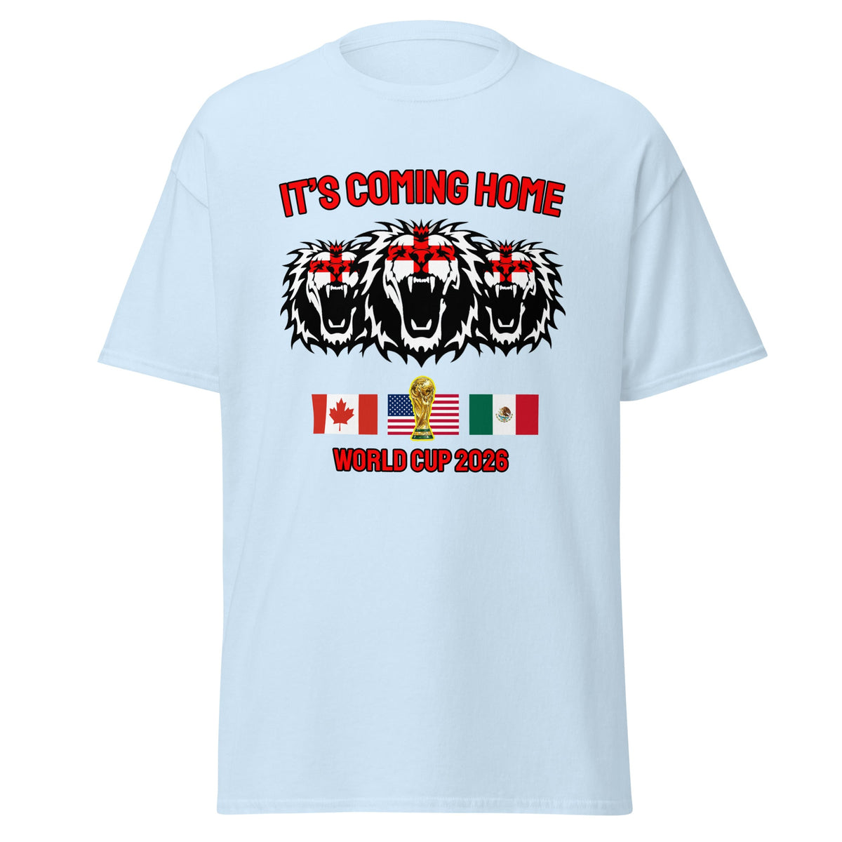 England World Cup 2026 T-Shirt It's Coming Home 3 Lions Football England Shirt