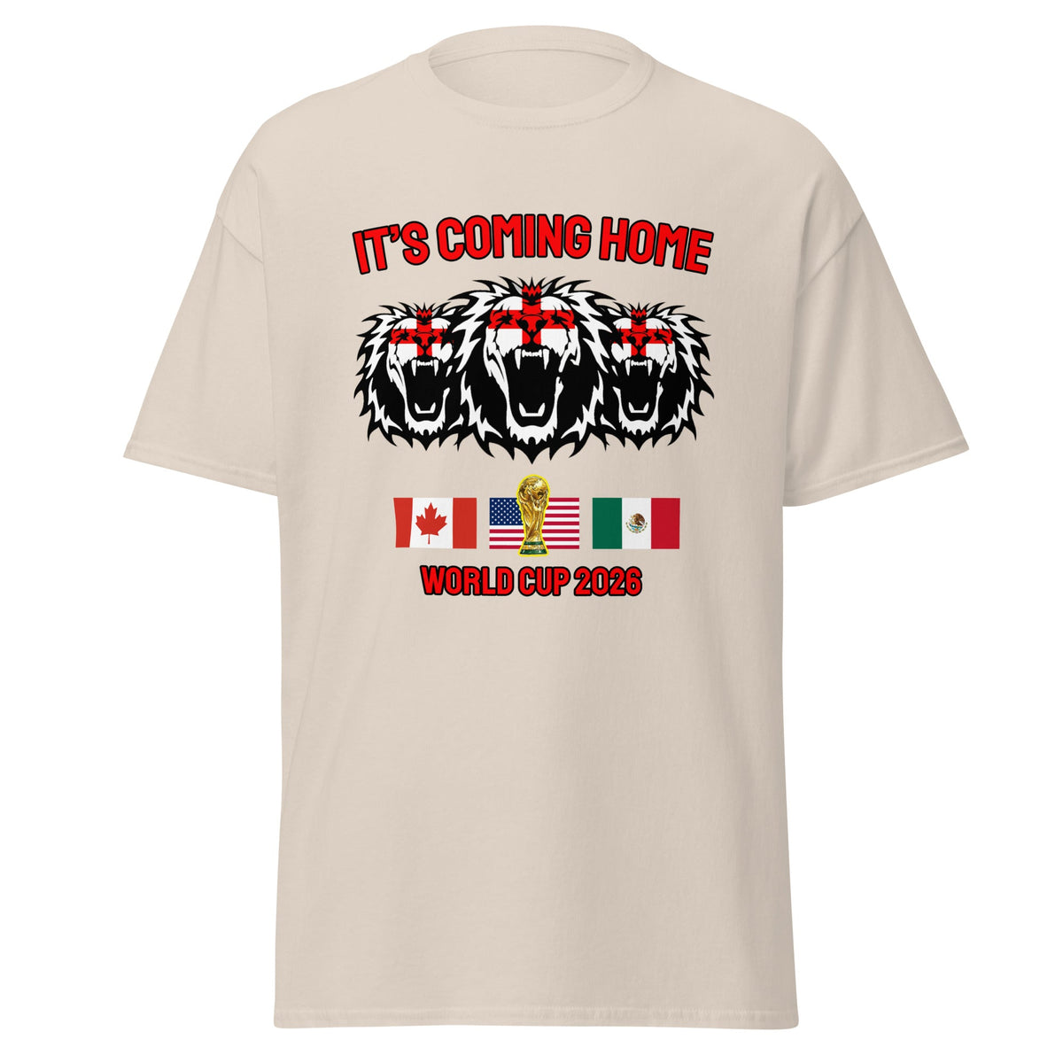 England World Cup 2026 T-Shirt It's Coming Home 3 Lions Football England Shirt