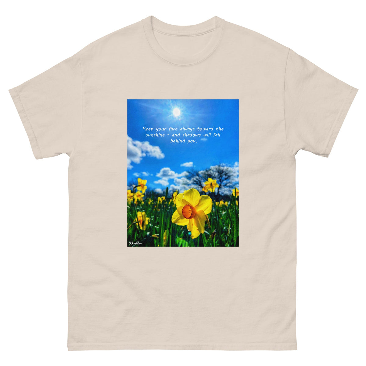 Women's Flower Print T-Shirt - Trendy Daffodil Shirt Summer Spring Quote Fashion