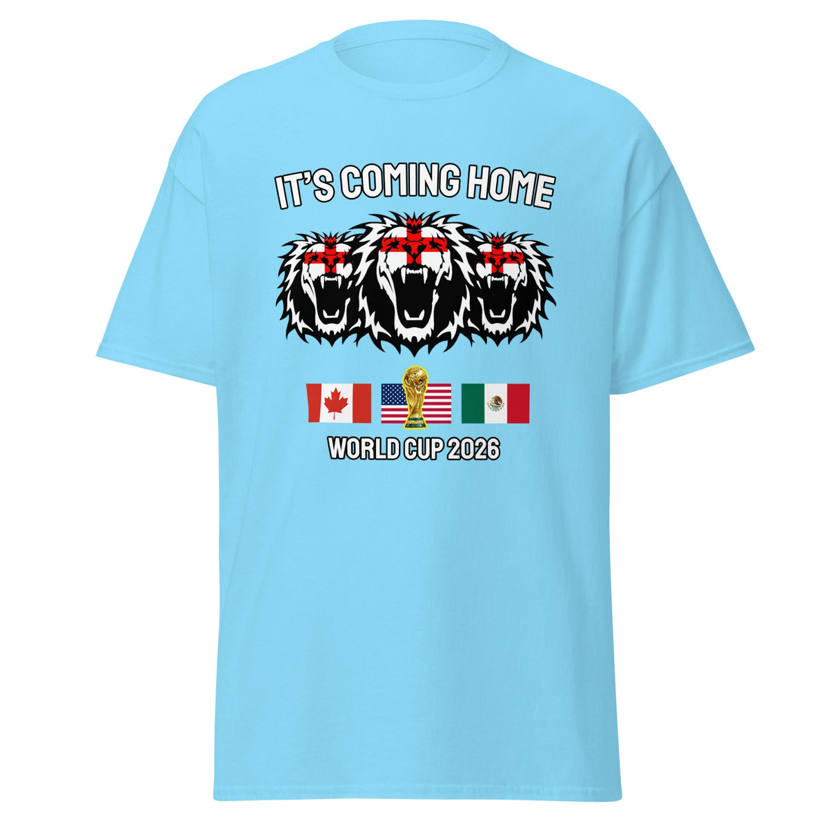 England World Cup 2026 T-Shirt It's Coming Home 3 Lions Football Shirt Unisex