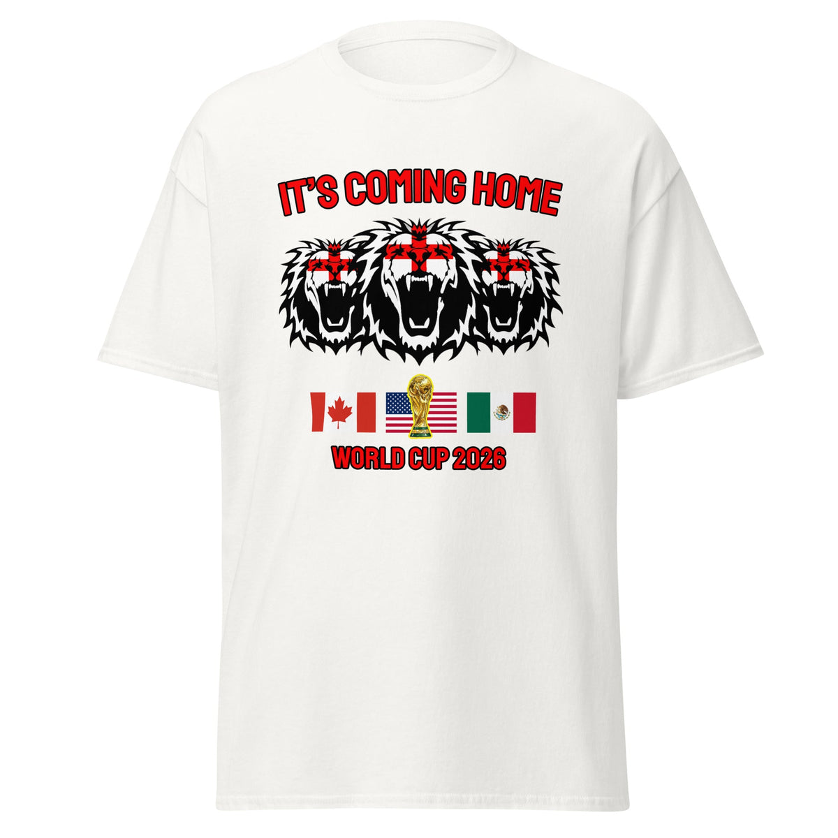 England World Cup 2026 T-Shirt It's Coming Home 3 Lions Football England Shirt