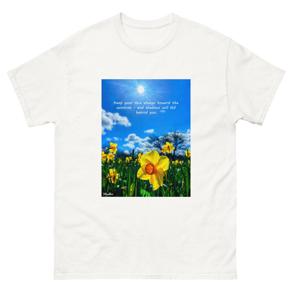Women's Flower Print T-Shirt - Trendy Daffodil Shirt Summer Spring Quote Fashion