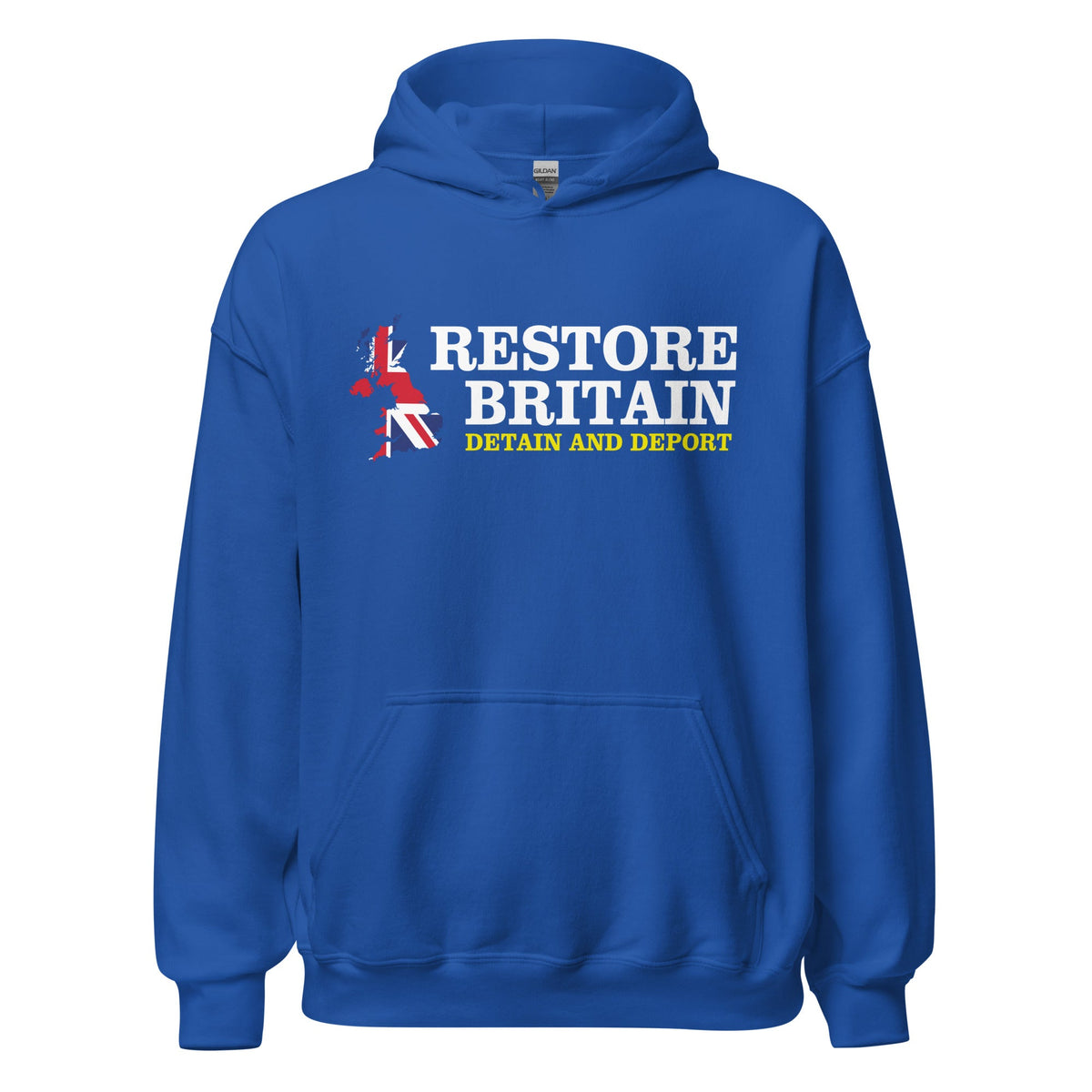 Restore Britain Unisex Hoodie - UK British Hoody Navy Pullover Detain Deport
