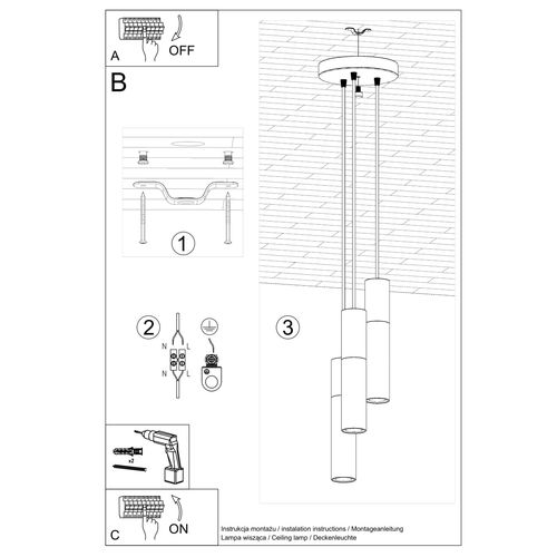 Pendant lamp Steel, concrete Borgio modern Design GU10