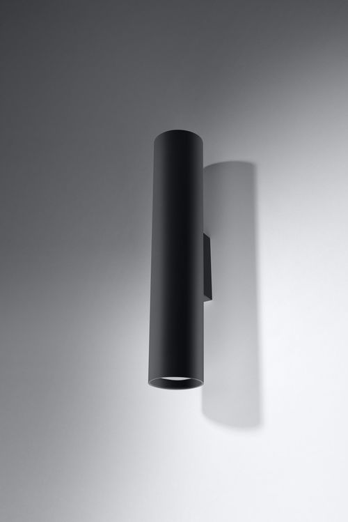 Wall Lamp LAGOS 2 Black Round Tube Shape Modern Loft Design LED GU10