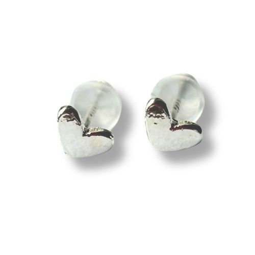 Little Heart Silver Stud Earrings