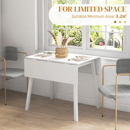 Drop Leaf Extendable Dining Table 2-4 Seater | Pine Wood | White | 60–110cm