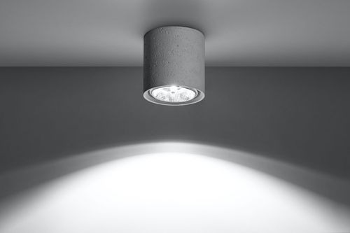 Ceiling Lamp CULLO Concrete Grey Round Shape Loft Design LED GU10