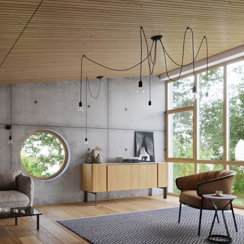 Pendant lamp fabric, steel Edison loft Design E27