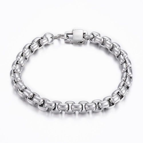 Mens Silver Box Chain Bracelet