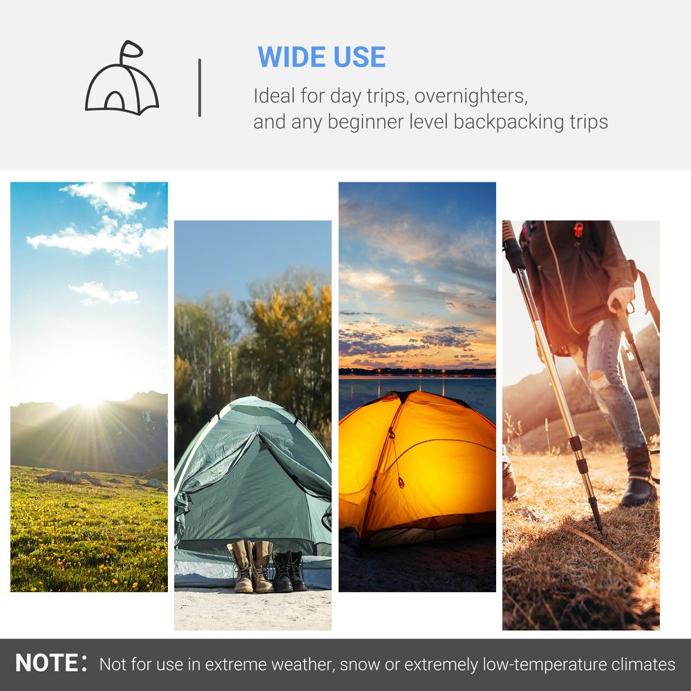 Outsunny 3-Man Camping Tent | 2 Rooms, Porch, Rainfly & Vents | Weather-Resistant