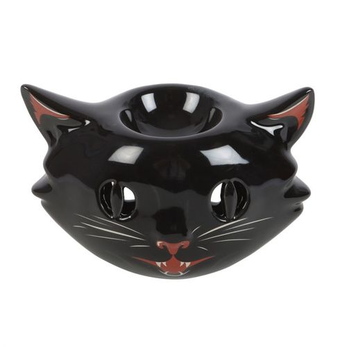 Spooky Black Cat Oil Burner