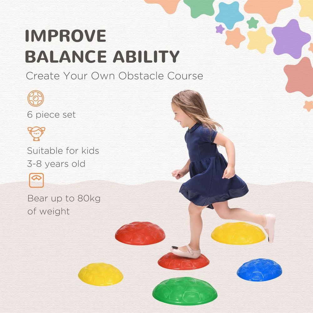 ZONEKIZ Balance Stepping Stones for Kids – 6 Piece Set | Ages 3–8