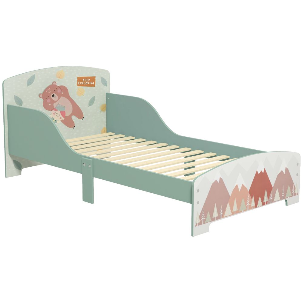 ZONEKIZ Toddler Bed Frame | Kids Bedroom Furniture | Ages 3–6 | Green