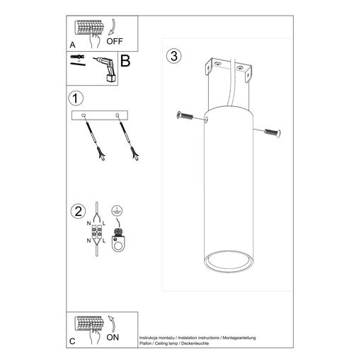 Ceiling lamp steel Lagos modern Design GU10