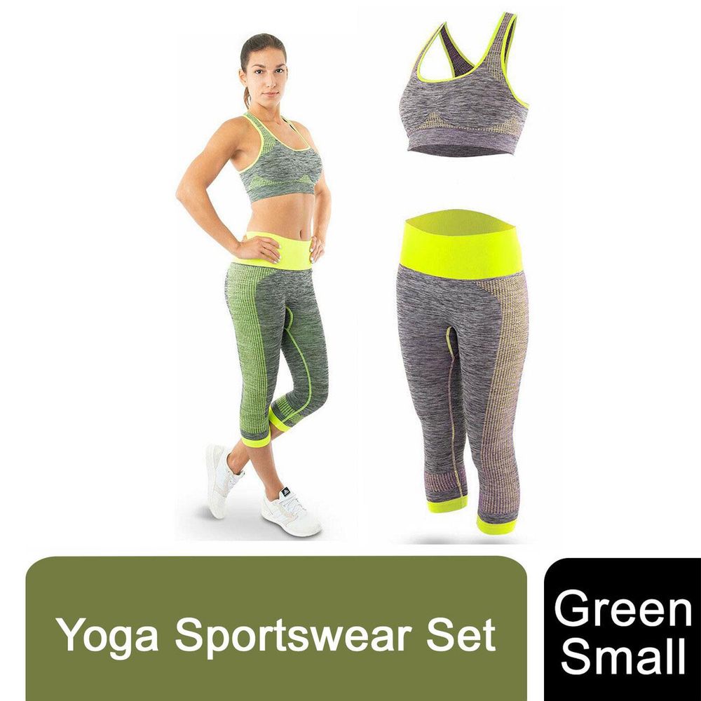 Zodiac Fitness Women Yoga Set | Green | Size Small | Moisture Wicking | Quick Dry