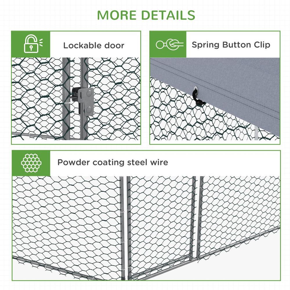 PawHut Walk-In Chicken Run | Large Outdoor Enclosure for 10–15 Chickens, Rabbits & Ducks