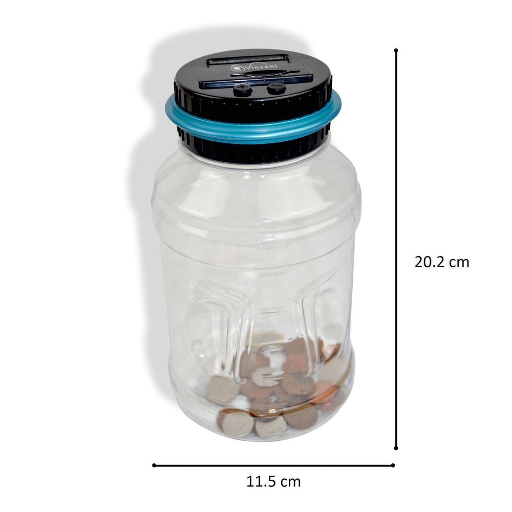 Vinsani Digital Piggy Bank – LCD Coin Counting Money Jar | 1.8L | UK Sterling