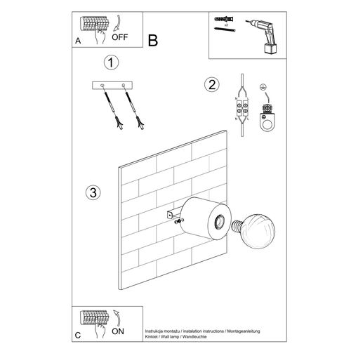 Wall lamp concrete Salgado industrial Design E27