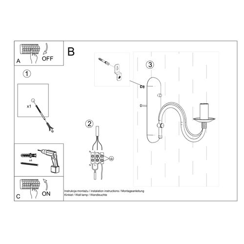 Wall lamp steel Minerwa modern Design E14