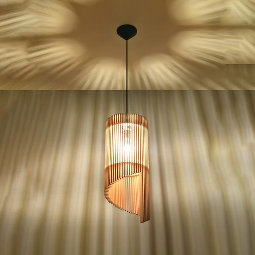 Pendant lamp wood Alexia Scandinavian Design E27