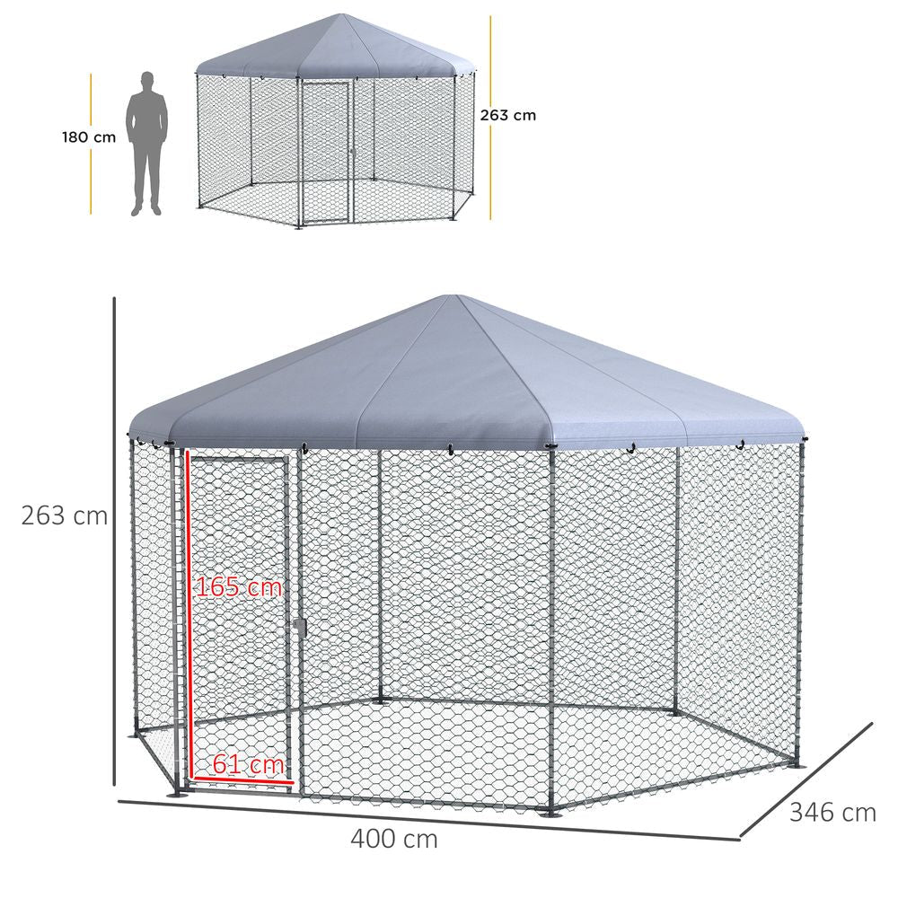PawHut Walk-In Chicken Run | Large Outdoor Enclosure for 10–15 Chickens, Rabbits & Ducks