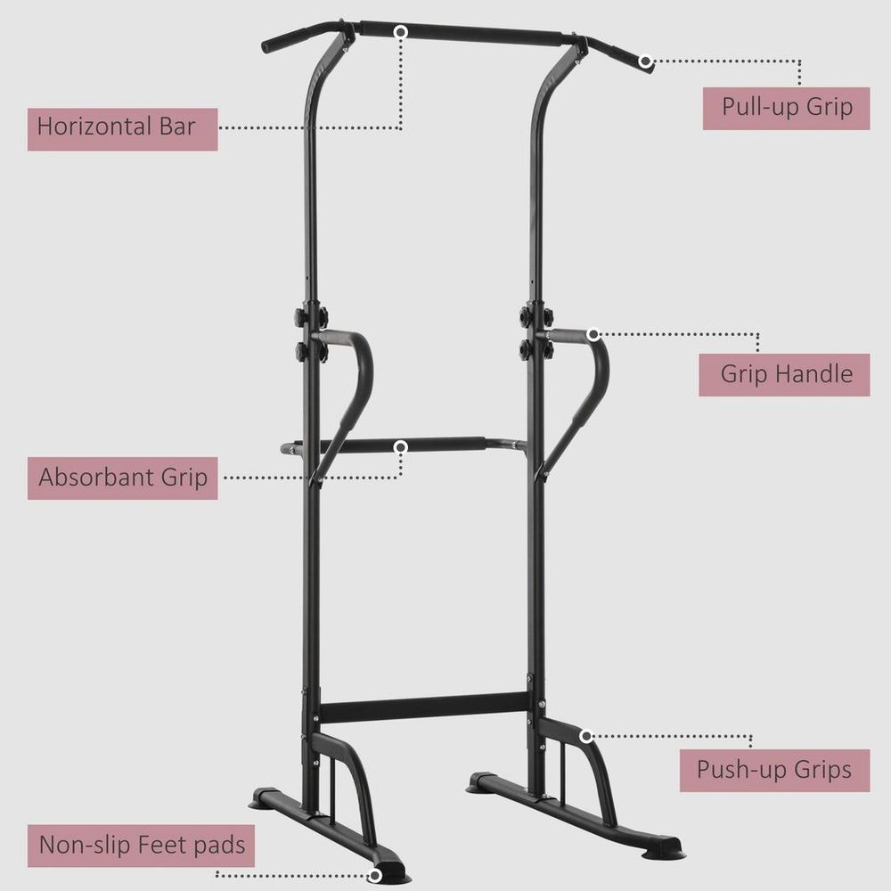 Power Tower Home Gym Station | Pull Up Bar, Dip Station & Push Up Stand | 120KG Capacity