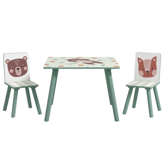 Kids Table and Chairs Set with 2 Chairs | Green | Ages 3–8