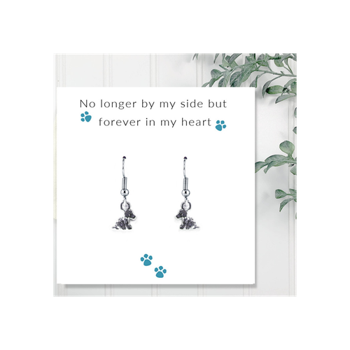 No Longer By My Side - Dog Earrings on Message Card