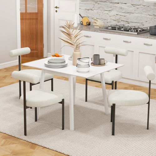 Drop Leaf Extendable Dining Table 2-4 Seater | Pine Wood | White | 60–110cm