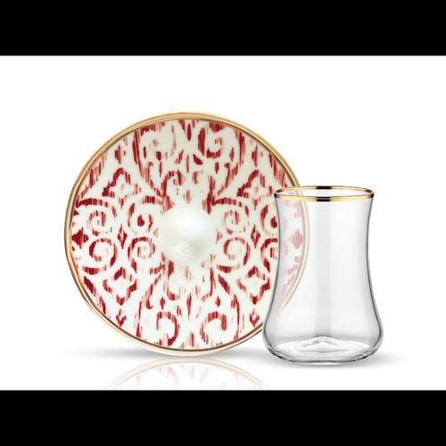 Dervish Nomad Red Tea Glass and Saucer