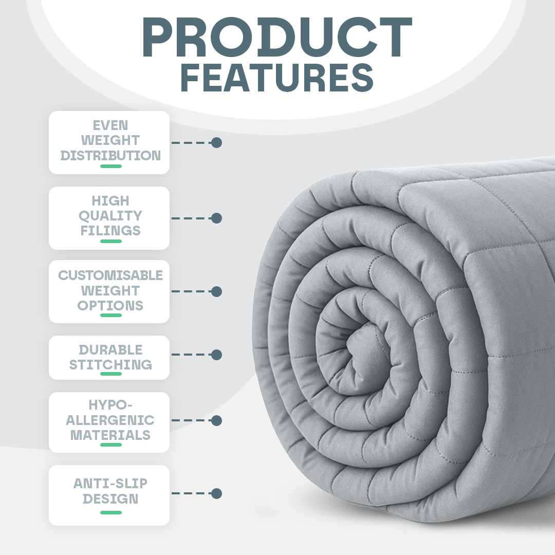Luxury Weighted Blanket – Silent Glass Bead Sensory Blanket for Adults & Kids