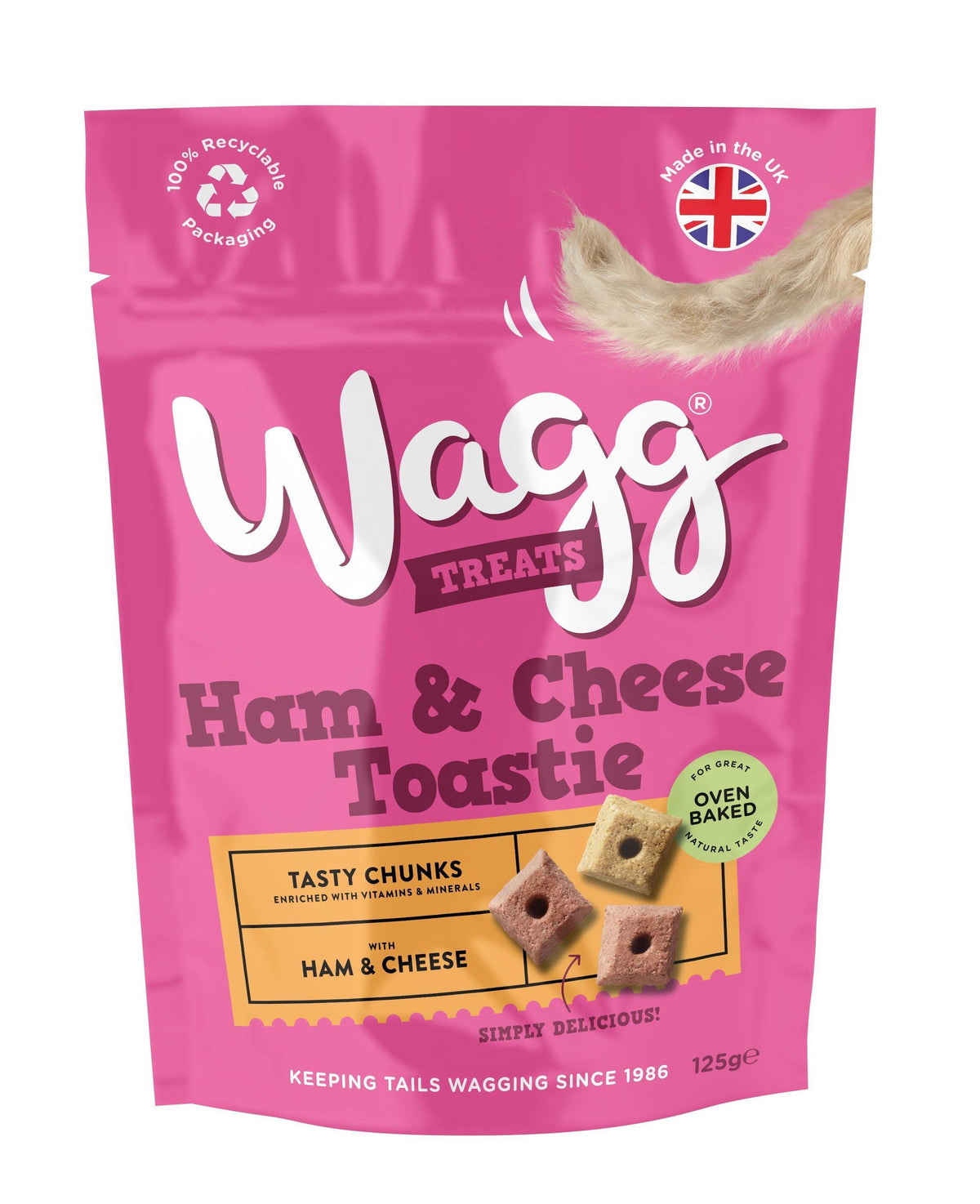 Wagg Ham and Cheese Toastie Tasty Chunks 125g - Case of 7