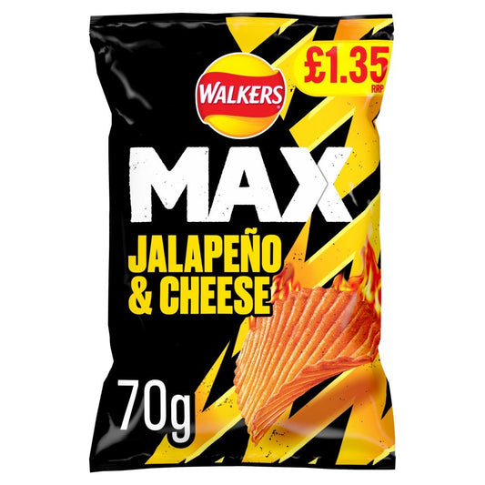 Walkers Max Jalapeno & Cheese Sharing Crisps 70g (Box of 15)