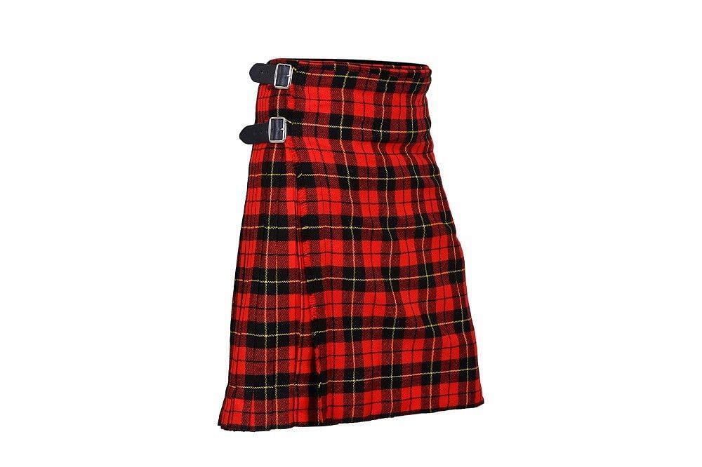 Wallace Scottish Men's Kilt Set Professional Tartan Traditional Highland Dress Tartan Kilt 24" Drop