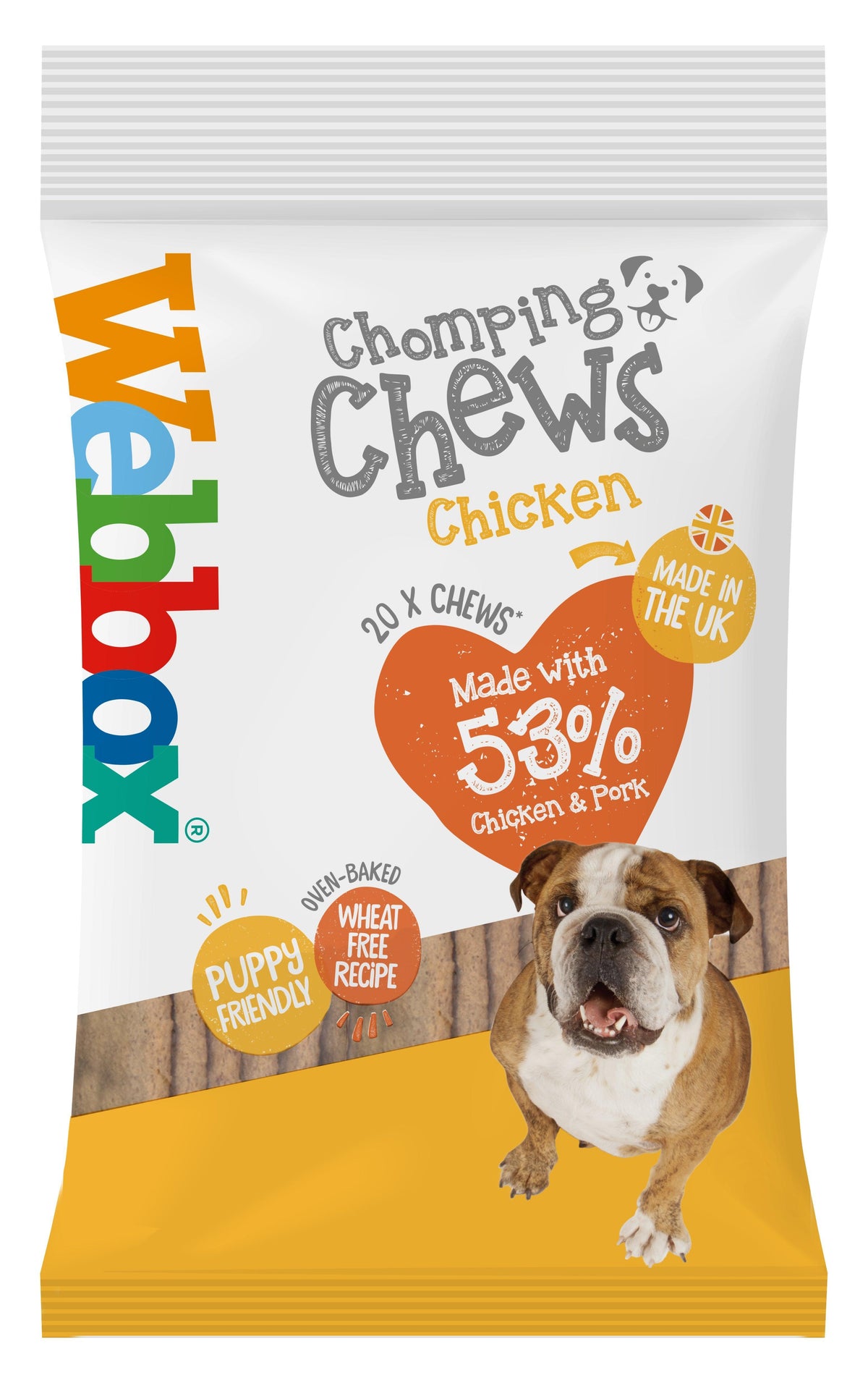 Webbox Chomping Chews Chicken 200g - Case of 10