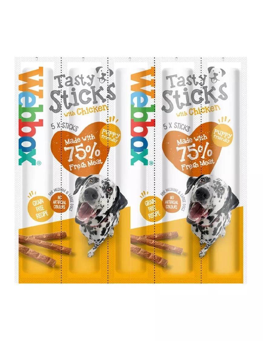 Webbox Tasty Sticks Chicken Large 5 Sticks - Case of 18
