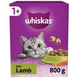 Whiskas 1+ Lamb Adult Dry Cat Food 800g x 5 - Case of 5