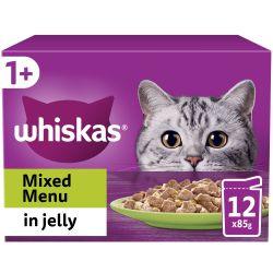 Whiskas 1+ Mixed Menu Adult Wet Cat Food Pouches in Jelly 12 x 85g - Case of 4