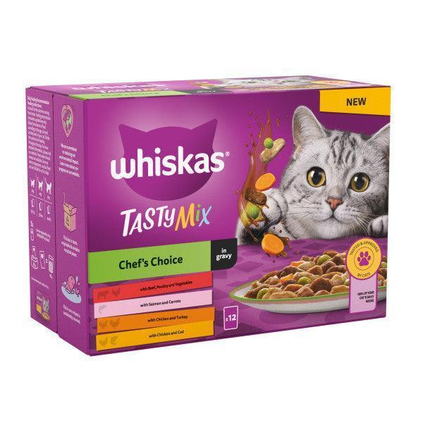 Whiskas Adult 1+ Tasty Mix Chefs Choice in Gravy Pouches 12 x 85g - Case of 4