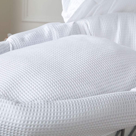 Juego de ropa de cama para Moisés de gofre blanco