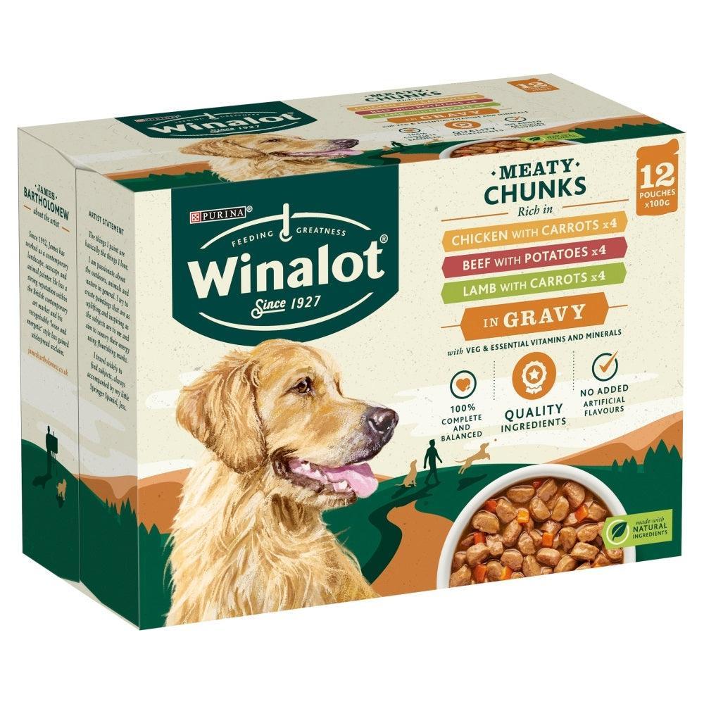 Winalot Adult Meaty Chunks in Gravy 12 x 100g - Case of 4