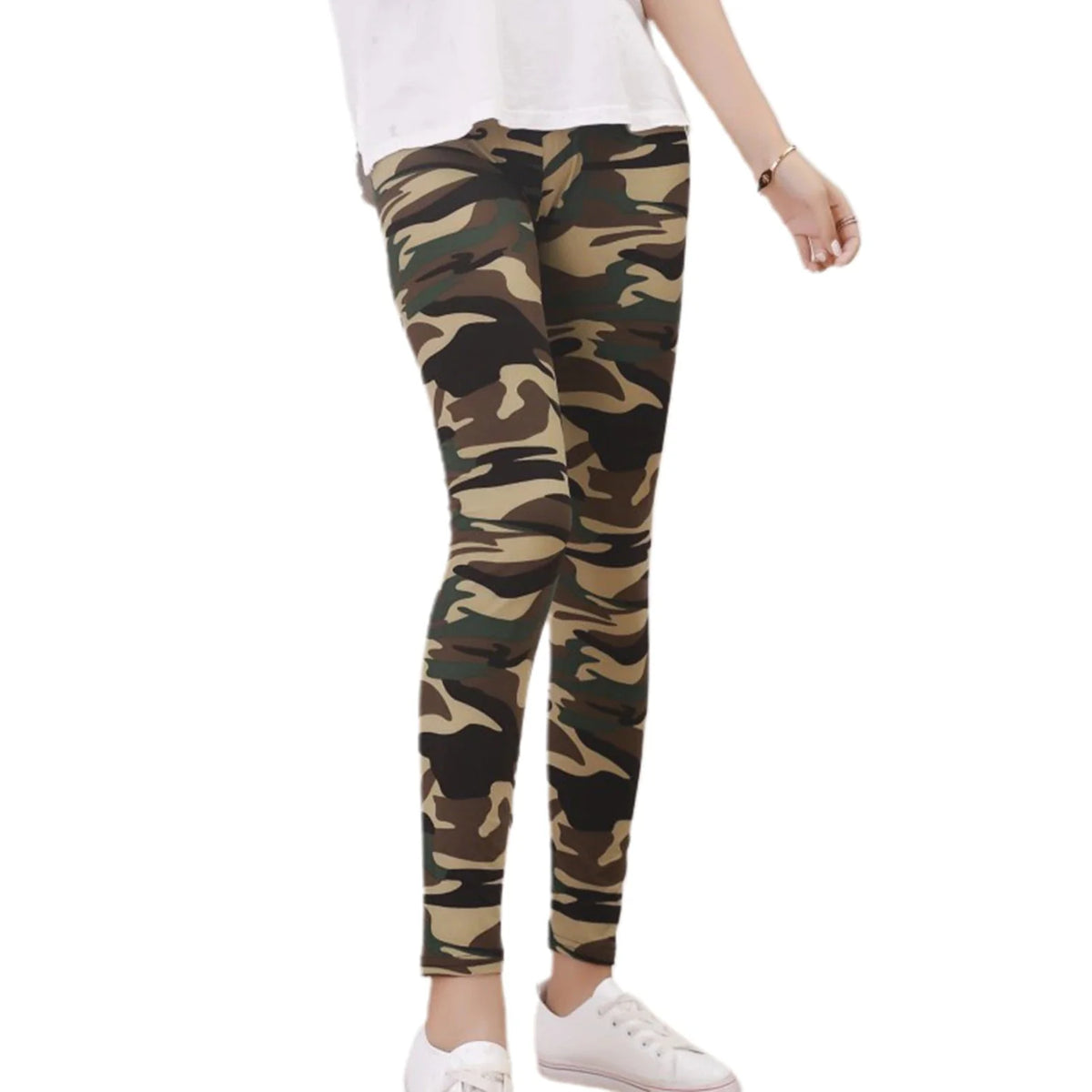 Women Camouflage Printed Ninth Pants High Waist Elastic Slim Legging Female Girls Gym Fitness Jogging Sports