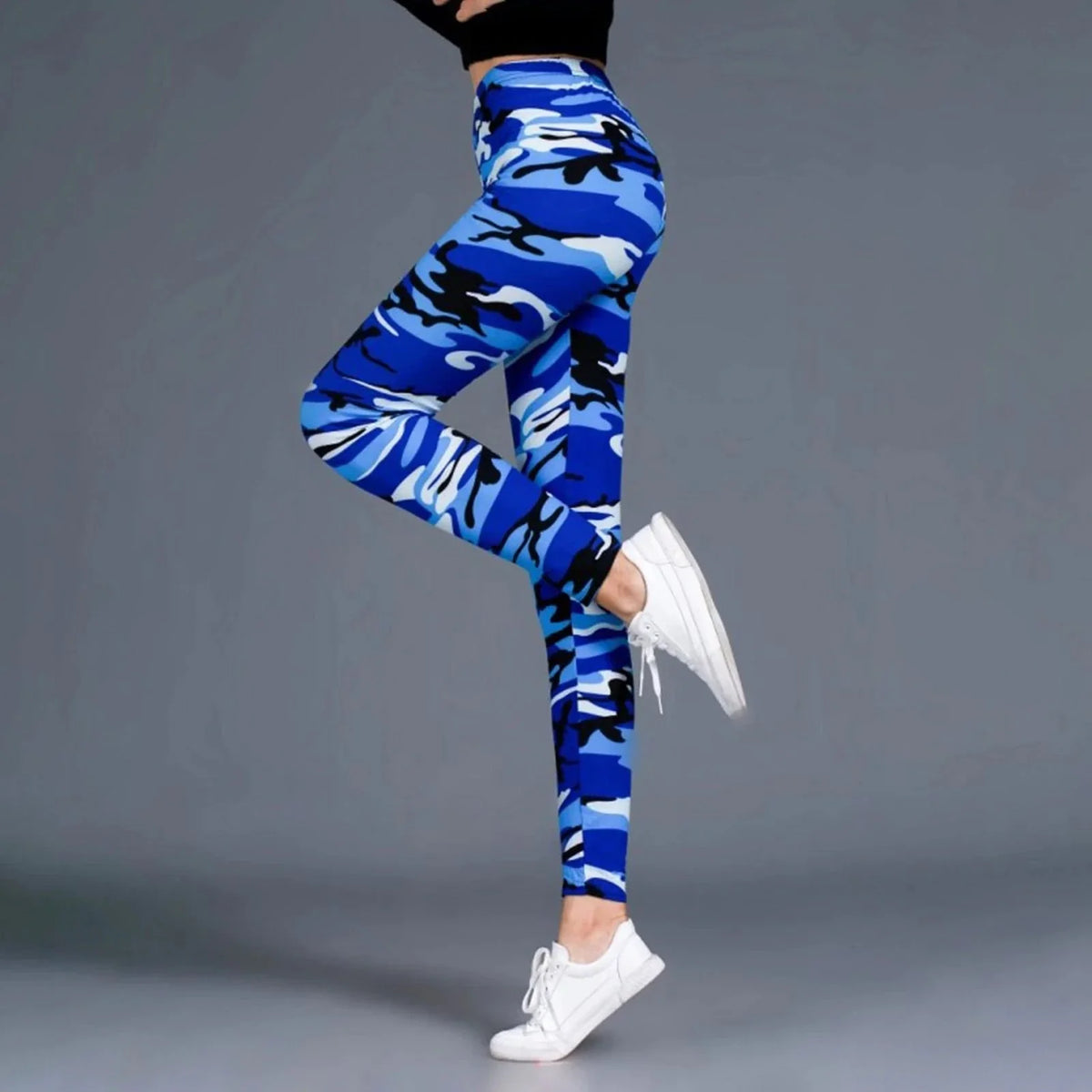 Women Camouflage Printed Ninth Pants High Waist Elastic Slim Legging Female Girls Gym Fitness Jogging Sports