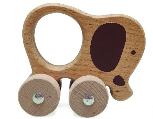 Wooden Animals on Wheels – Push Along Toy for Babies & Toddlers